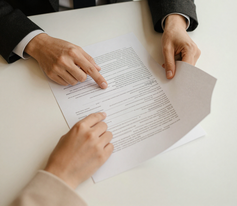 B2B contract and specification review discussion