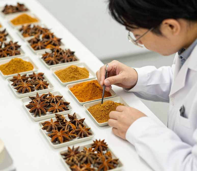 Laboratory testing and sensory analysis of spice grades